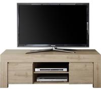 Meuble TV avec 2 portes, collection ZEFIR, couleur chêne clair, idéal pour un salon tendance et moderne.