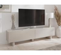 Meuble TV avec 2 portes en MDF - 180 cm - Beige - LUDIMA