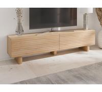 Vente-unique-Meuble TV avec 2 Portes en MDF - 180 cm - Naturel - LUDIMA
