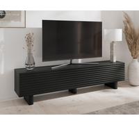 Meuble TV avec 2 portes en MDF - 180 cm - Noir - LUDIMA
