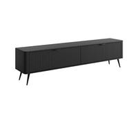 Vente-unique - Meuble TV avec 2 portes en MDF - Noir - ELONARIA