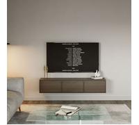 Meuble TV avec 3 abattants - FRAMME - aspect noyer - 150 cm
