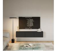 Meuble TV avec 3 abattants - FRAMME - noir - 150 cm