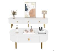 Meuble TV avec 3 tiroirs et ensemble de table basse moderne, combinaison pour le salon, coins arrondis, Armoires de rangement,