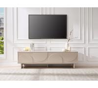 Meuble TV avec 4 portes - Beige - DELORINA