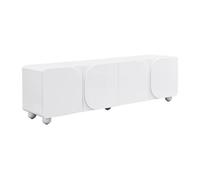 Meuble TV avec 4 portes en MDF - Blanc - YELDINIA