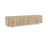 Vente-unique - Meuble TV avec 4 Portes - Naturel Clair et Beige - ZEFYNA
