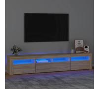 Meuble TV avec bandes LED avec étagère 2 pc Bois d'ingénierie bas vidaXL vidaXL