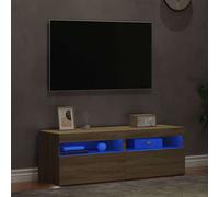 Meuble TV avec bandes LED avec stockage Bois d'ingénierie Basboard vidaXL vidaXL