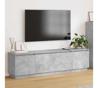 vidaXL Meuble TV 180x38x49 cm - Bois d'ingénierie, LED intégré, 4 portes coulissantes - Blanc
