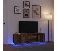 vidaXL Meuble TV avec éclairage LED Vieux bois 160,5x41x50 cm 3328433