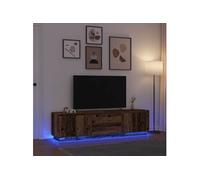 vidaXL Meuble TV Vieux Bois 193,5x41x50 cm avec éclairage LED