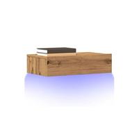 vidaXL Meuble TV avec éclairages LED chêne artisanal 60x35x15,5 cm, banc TV, meuble hifi, centre de divertissement, buffet 856345 Marron G