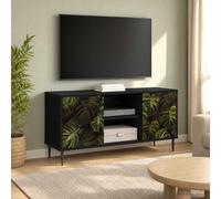 vidaXL Meuble TV Gotha 102 x 33 x 51 cm Chêne Noir Bois d'ingénierie, Meuble TV rectangulaire Moderne, Rangement spacieux, unité média stylée, lowboard Pratique pour intérieur