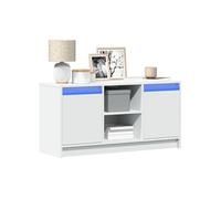 vidaXL Meuble TV avec LED 100x34x50 cm Bois d'ingénierie Blanc