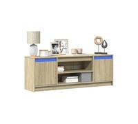 vidaXL Meuble TV avec LED chêne Sonoma 139,5×34×50 cm Bois d'ingénierie