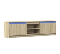 vidaXL Meuble TV avec LED Chêne Sonoma 180x34x50 cm Bois d'ingénierie Marron