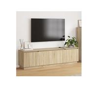 vidaXL Meuble TV Chêne Sonoma 180x38x49 cm Bois d'ingénierie avec LED