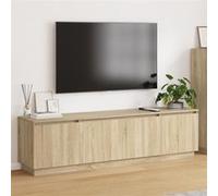 vidaXL Meuble TV Chêne Sonoma 180x38x49 cm Bois d'ingénierie avec LED