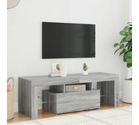 Meuble TV en bois contreplaqué Sonoma gris 120x35x40 cm avec éclairage LED RVB et rangement