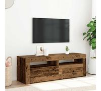 vidaXL Armoire TV avec LED imitation vieux bois, bois composite 120x35x40 cm Marron