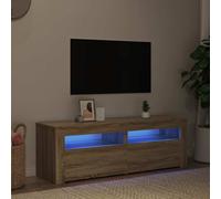 Meuble TV avec Lumières LED Armoire de Télévision Salon Gris Béton vidaXL
