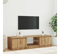 Meuble TV - vidaXL - Chêne noir - LED multicolores - 140x40x35,5 cm