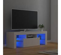 Meuble TV avec Lumières LED Armoire de Télévision Salon Intérieur Blanc vidaXL