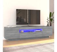 vidaXL Meuble TV avec lumières LED Sonoma gris 160x35x40 cm, meuble TV avec lumière LED, support tv, armoire média, meuble 815727