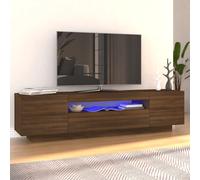 Meuble TV avec Lumières LED Armoire de Télévision Salon Intérieur Noir vidaXL