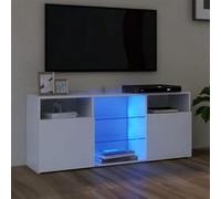 Vidaxl Meuble Tv Avec Lumières Led Blanc 120x30x50 Cm Blanc