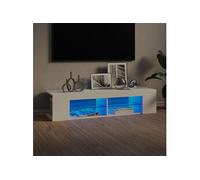 vidaXL Meuble TV avec lumières LED Blanc 135x39x30 cm