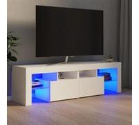 Meuble TV avec lumières LED Blanc 140x36,5x40 cm