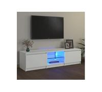 Meuble TV avec lumières LED blanc 140x40x35,5 cm
