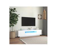 Meuble TV avec lumières LED blanc 160x35x40 cm