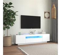 Meuble TV avec lumières LED blanc 160x35x40 cm Blanc G