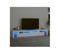Meuble TV avec lumières LED Blanc 260x36,5x40 cm