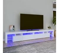 Meuble TV avec lumières LED Blanc 260x36,5x40 cm Blanc G