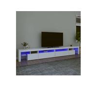 Meuble TV avec lumières LED Blanc 290x36,5x40 cm