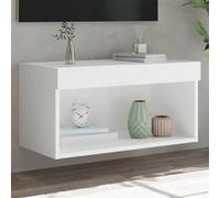 Vidaxl Meuble Tv Avec Lumières Led Blanc 60x30x30 Cm Blanc