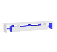 Meuble TV avec lumières LED Blanc brillant 260x36,5x40 cm