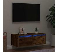 Meuble TV avec lumières LED chêne sonoma 100X35,5x25 cm meuble hifi vidaXL