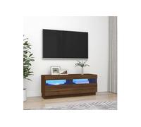 Meuble TV avec Lumières LED Armoire de Télévision Salon Intérieur Blanc vidaXL