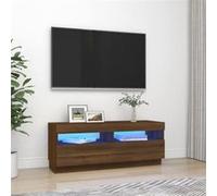 Vidaxl Meuble Tv Avec Lumières Led Chêne Marron 100x35x40 Cm Marron