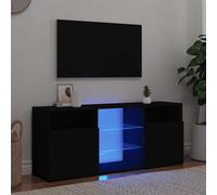 vidaXL Meuble TV avec lumières LED noir 120x30x50 cm