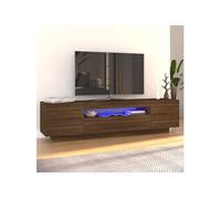 Meuble TV avec lumières LED Chêne marron 160x35x40 cm