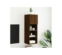 Meuble TV avec lumières LED chêne marron 30,5x30x90 cm837013
