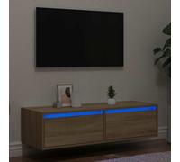 Meuble TV avec lumières LED chêne sonoma 100X35,5x25 cm meuble hifi vidaXL