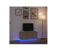 Meuble TV avec lumières LED chêne sonoma 100x41x50 cm