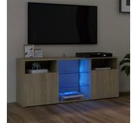 Meuble TV avec lumières LED chêne sonoma 120x30x50 cm chêne sonoma G